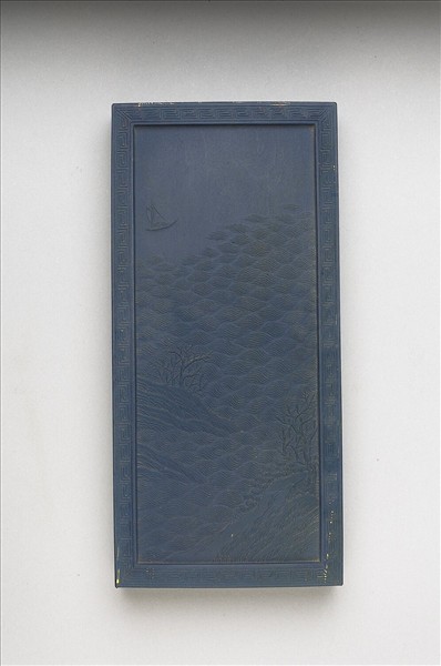 御題《萬春集慶》冊〈萬派春濤〉詩藍墨