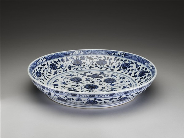 青花四季花卉紋盤