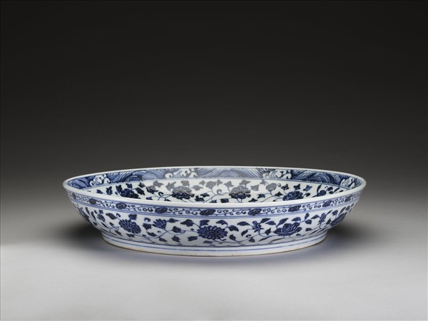 青花四季花卉紋盤