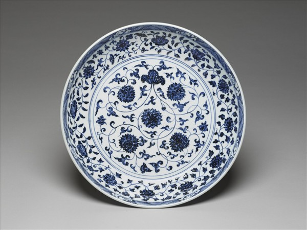 青花四季花卉紋盤