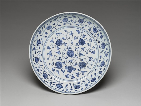 青花四季花卉紋盤