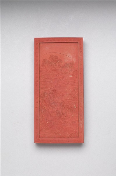 御題《萬春集慶》冊〈萬綠春塘〉詩硃墨