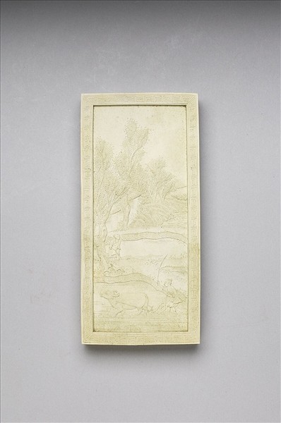 御題《萬春集慶》冊〈萬畝春耕〉詩白墨