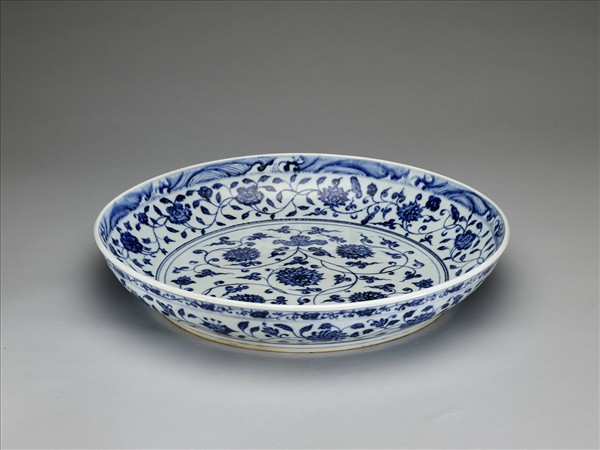 青花四季花卉紋盤