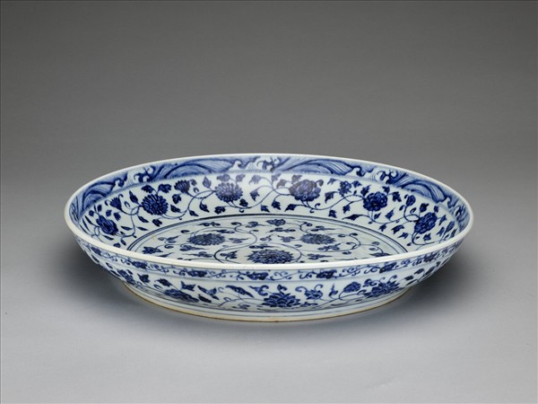青花四季花卉紋盤