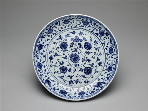 青花四季花卉紋盤
