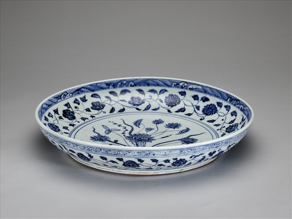 青花四季花卉紋盤