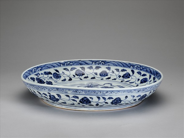 青花四季花卉紋盤