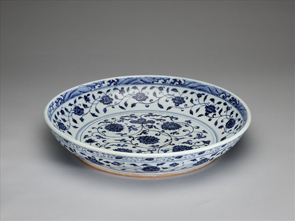 青花四季花卉紋盤