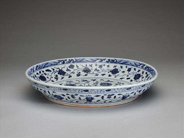 青花四季花卉紋盤