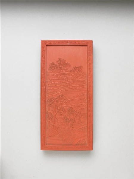 御題《萬春集慶》冊〈萬綠春塘〉詩硃墨