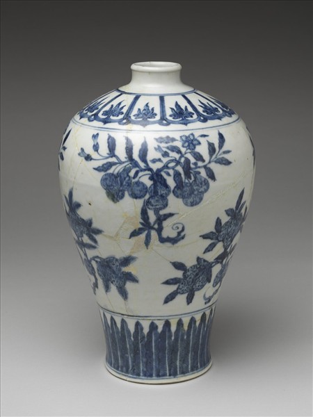 青花花果紋梅瓶