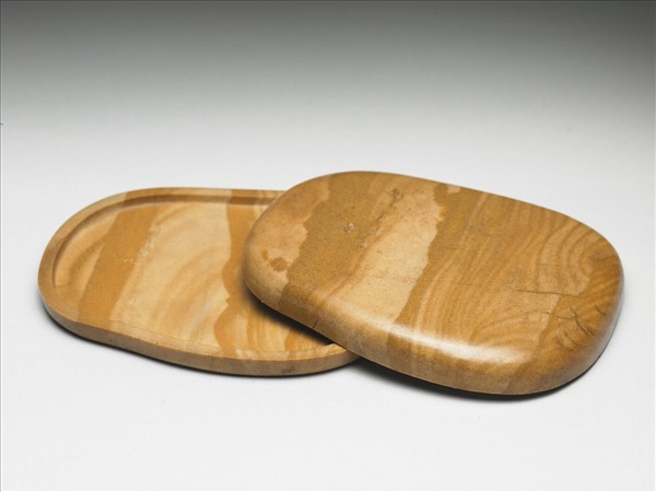 松花石山水紋硯盒