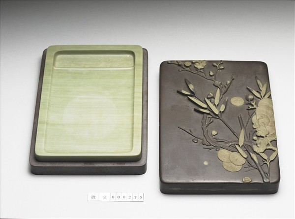 松花石歲寒三友圖硯