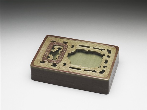 松花石鳳紋硯 