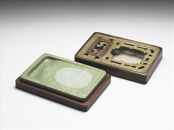 松花石鳳紋硯 