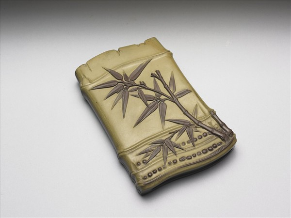 松花石竹節硯盒