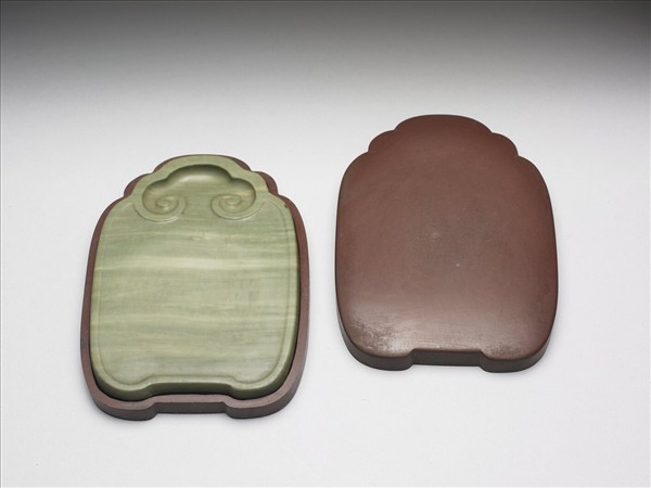 如意式松花石硯