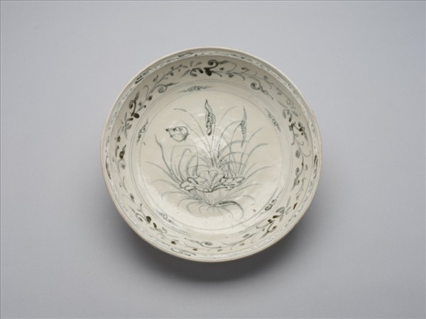 越南青花蓮荷盤