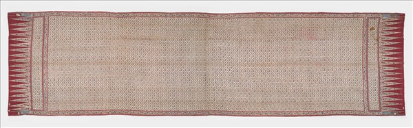 印度 白地菱格花卉紋印染布