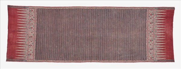 印度 綠地花卉頓邦紋繪染布