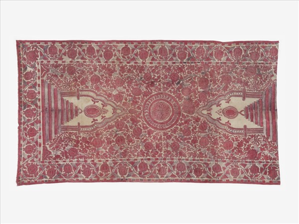 印度 白地塔寺生命樹紋繪染布