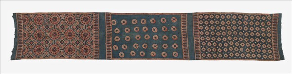 印度 藍地幾何紋印染儀式布