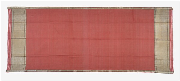 印度 紅綠雙色格紋織金錦