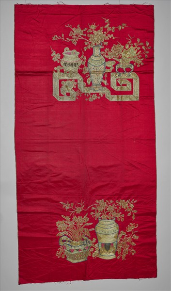 繡金線博古圖椅披