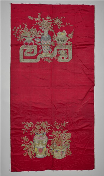 繡金線博古圖椅披