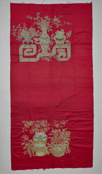 繡金線博古圖椅披