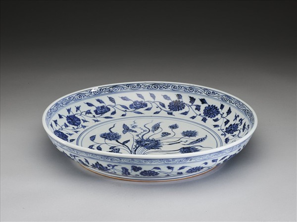 青花四季花卉紋盤