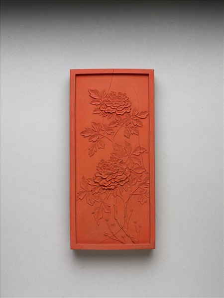 御詠花卉詩「牡丹」硃墨