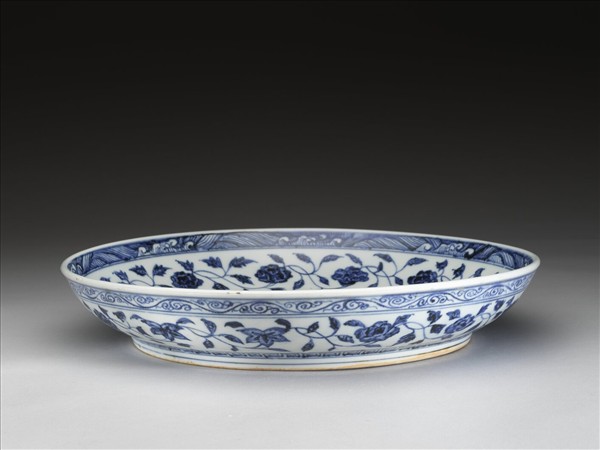 青花四季花卉紋盤