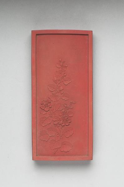 御詠花卉「錦葵」詩硃墨