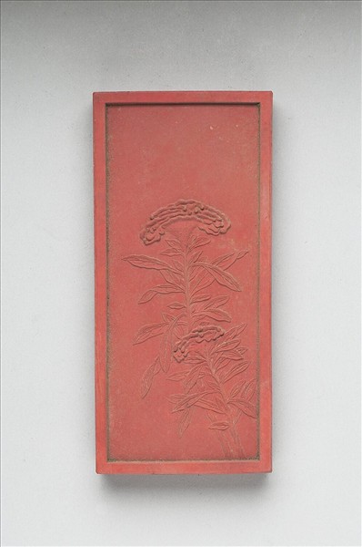 御詠花卉「雞冠」詩硃墨