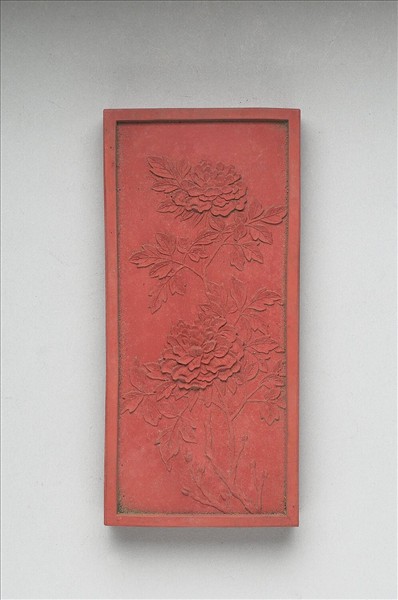 御詠花卉詩「牡丹」硃墨