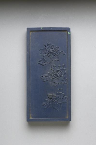 御詠花卉「木芙蓉」詩藍墨