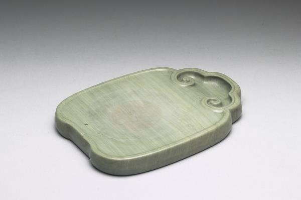 松花石如意紋硯