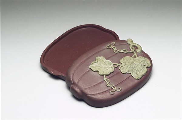 松花石瓜式硯盒