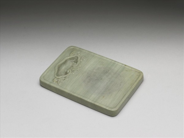 松花石如意雲紋硯