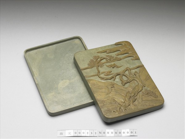 雙福綠石硯盒