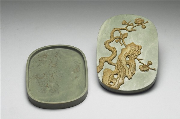 松花石梅石圖硯盒