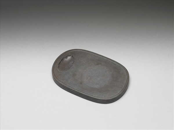 松花石蓮塘游鵝圖硯