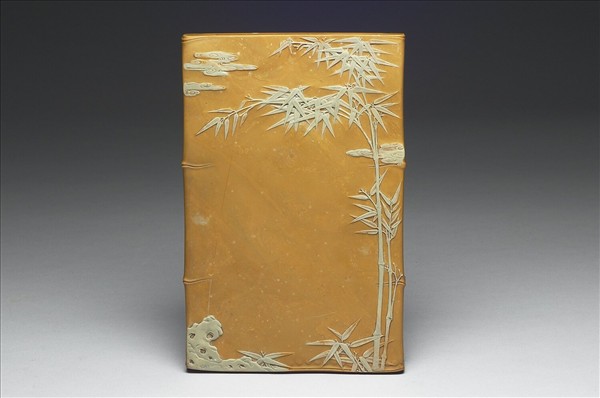 松花石竹石圖硯