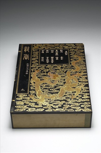 黑漆描金雲龍紋盒