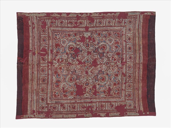 印度 茜地繪染布