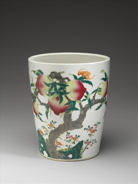 粉彩福壽圖花盆