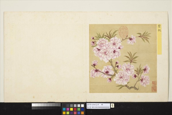 清馬元馭花卉　冊　碧桃