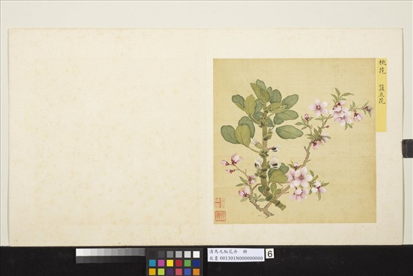 清馬元馭花卉　冊　桃花蠶豆花